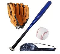 EASY BIG Softball Baseball Bat Set with Glove and Balls - 25 Inch/63cm Aluminum Bat for Pickup Games and Batting Practice