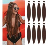 Easy Braid Pre stretched Braiding Hair Extensions - 26 Inch 8Packs Braiding Hair Soft Yaki Texture Crochet Synthetic Hair for Woman Hot Water Setting Crochet Braiding Hair Extensions (30#)