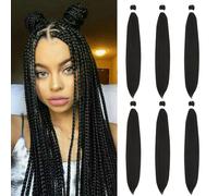 Easy Braid Pre stretched Braiding Hair Extensions - 30 Inch 6Packs Braiding Hair Soft Yaki Texture Crochet Synthetic Hair for Woman Hot Water Setting Crochet Braiding Hair Extensions (4#)