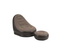 Easy Camp Maple Lounge Set Inflatable Chair & Pouffe Brown Camping