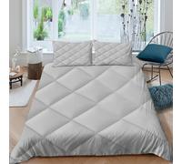 Easy Care 3D Microfiber Diamond pattern Quilt Cover All Season Bedding Set w/ Pillowcase Modern geometric design Duvet Cover Sets Breathable Machine Washable for Home Decoration Single（140x200cm）