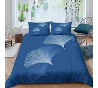 Easy Care 3D Print Microfiber Ginkgo leaf Duvet Cover Breathable Bedding Set with Pillow Cases Minimalist botanical art Quilt Cover Set All Season Soft Washable for Kids Boys Girls King（220x240cm）