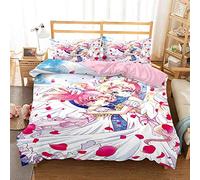 Easy Care Duvet Cover Set | Double Bed Size | Sailor Moon Bedding (200x200cm(Double),Pink 01)