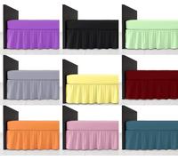 Easy Care Plain Dye Frilled Platform Bed Base Valance Sheet King Size, Soft Polycotton Extra Deep Frilled Valance Bed Sheet Valance Bed Skirt, Red