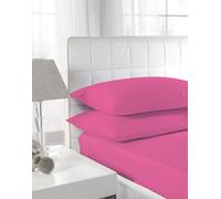 Easy Care Polycotton Fuchsia Double Flat Sheet by Textiles Direct