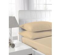Easy Care Polycotton Latte Single Flat Sheet by Textiles Direct