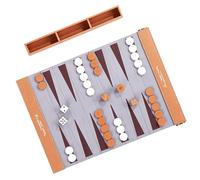 Easy Carry Rolls Up PU Leather Backgammon Set with Acrylic Pieces Perfect for Family Fun Foldable Backgammon Board with Rules Guide