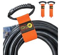 Easy-Carry Wrap-It Storage Straps - 22” (2-Pack) Blaze Orange - Heavy-Duty Hook and Loop Cord Carrying Strap, Hanger, and Organizer with Handle for Pool Hoses, Garden Hoses, Cords, Cables and More
