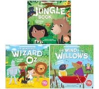 Easy Classics Collection Illustrated 3 Picture Books Set (The Jungle Book, The Wonderful Wizard of Oz & The Wind in the Willows) (Includes a Free Audiobook!)