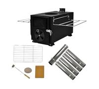 Easy Clean Charcoal Stove for Camp Fire | Ash pan included, microcrystalline glass top, ignition