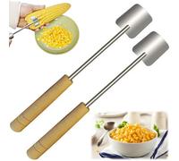 Easy Clean Corn Cob Peeler, 2025 New Corn Peeler for Corn on The Cob, Corn Cob Stripper, Long Handle Stainless Steel Corn Stripping Tool for Home Kitchen, Restaurant Chefs (2pcs B)