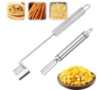 Easy Clean Corn Cob Peeler, 2025 New Corn Peeler for Corn on The Cob, Corn Cob Stripper, Long Handle Stainless Steel Corn Stripping Tool for Home Kitchen, Restaurant Chefs (A+D)