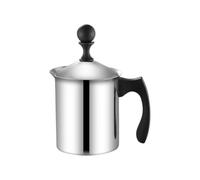 Easy Clean Manual Stainless Steel Double Wall Milk Frother, A | Stainless Steel Vessel for Home Coffee Corner, Latte Cappuccino Cocoa Hot Drinks Beverage Prep Foam Making
