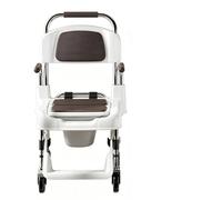 Easy-Clean Rehabilitation Commode, Height Adjustable Bedside Commode w, Detachable Footrest 5-Level, Removable Pull-Out Bucket, 330 lbs Bariatric Support, Caregiver Use(Mobile Wheels)
