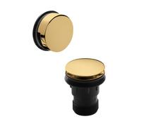 Easy Clean Round Push Button Bath Waste w/ Minimalist Overflow Choice of Colour