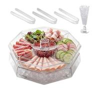 Easy Clean Vegetable Appetizer Tray in Clear Polystyrene for Busy Families with Robust and Light Construction Home Kitchen Storage Tray