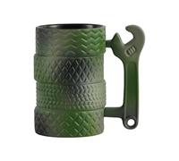 Easy Cleaning Ceramic Coffee Cup Tire Texture Pattern Insulated for Hot Beverages Comfortable Grip Drinking Utensils Cup