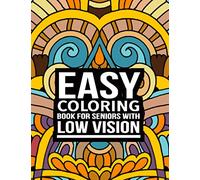 Easy coloring books for seniors with low vision: 50 Easy Pattern Mandala for Beginners large print (Adults Coloring Book )