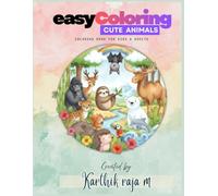Easy Coloring cute animals Kids coloring book: Cute animals series Kids coloring book