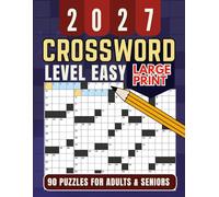 Easy Crossword Puzzle Book for Adults Seniors Large Print Edition: 90 Simple and Relaxing Crosswords with Answers Included | Fun Brain Games to Improve Memory Focus and Vocabulary