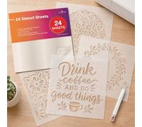Easy Cut Stencil Sheet Set of 24-12”x12” Acetate Mylar for Cricut Vinyl Cutting - Craft Material