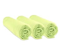 Easy Dort Pack of 3 Bamboo Fitted Sheets 40 x 80 cm Extendible to 40 x 90 cm Lime Green
