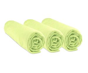 Easy Dort Pack of 3 Bamboo Fitted Sheets 60 x 120 cm Lime Green