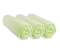 Easy Dort Pack of 3 Fitted Sheets Cotton 40 x 80 cm Extendible to 40 x 90 cm Lime Green