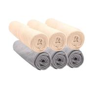 Easy Dort Pack of 6 Organic Cotton Changing Mat Covers Ecru Hazelnut 50 x 70/80 cm