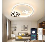 EASY EAGLE Football LED Ceiling Light: 34 cm Dimmable Ceiling Lamp with Remote Control and APP, 3000K-6500K Children Lights Kids Lamp for Living Room, Bedroom, Dining Room, Kitchen