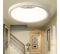 EASY EAGLE LED Ceiling Light Fitting with Motion Detector, 18 W Indoor Motion Detector Light 2700 K/4000 K/6500 K, Ceiling Lighting for Corridors, Stairs, Porch, Garage, Balcony, 22 cm