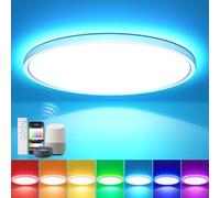 EASY EAGLE LED Ceiling Light RGB: Smart Ceiling Lamp LED Compatible with Alexa - Dimmable Lamp Living Room with 16 Million DIY Colours for Children's Room Bedroom Bathroom Teenager's Room 28 W 30 cm