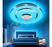 EASY EAGLE LED Ceiling Light with Bluetooth Speaker, Compatible with Alexa Google Home, RGB Ceiling Light, Dimmable Ceiling Lamp for Kitchen, Bedroom, Living Room, Children, 30 cm 28 W