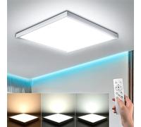 EASY EAGLE LED Ceiling Lights for Bedroom, 36W 3240LM Dimmable Ceiling Light with Remote Control, 3000K-6500K Square Flush Ceiling Lamp for Living Room, Bedroom, Kitchen, Bathroom, White, 30CM