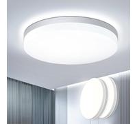 EASY EAGLE Round LED Ceiling Light, 48 W, 4800 LM, 6500 K, IP44 Waterproof Ceiling Light, Indoor Ceiling Lighting for Living Room, Bedroom, Kitchen, Bathroom, Ø30 cm (Pack of 2)