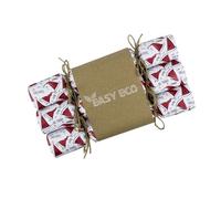 Easy Eco Recycled Paper Eco-Friendly Christmas Crackers Plastic Free - Santa Hats Christmas Table Decorations - Wildflower Seeds Xmas
