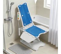 Easy Electric Bath Lift Chair for Elderly & Disabled with Reclining Design, Strengthened X-Bracket & Suction Cups, Floor Mobility Aid for Bathroom Safety, Fall Recovery & Home Care