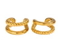 Easy Everyday Accessorizing Ear Cuff Pair, Clip-on Cartilage Accent, Matching Jewelry for Date Looks, Non Pierced Clip on Cuff Accessory Outer Cartilage Jewelry Minimalist Matching Pair Layered Ear