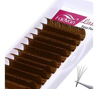 Easy Fan Color Volume Eyelash Extensions Brown 0.07mm D Curl 8-14mm FADVAN Color Lashes Individual Lashes Extensions 3D 4D 5D 6D 8D 10D Russian Self Fanning Volume Eyelash (Brown 0.07-D, 8-14mm)