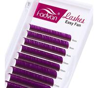 Easy Fan Color Volume Eyelash Extensions Purple 0.07mm D Curl 8-14mm FADVAN Color Lashes Individual Lashes Extensions 3D 4D 5D 6D 8D 10D Russian Self Fanning Volume Eyelash (Purple 0.07-D, 8-14mm)