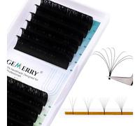 Easy Fan Lash Extensions 0.05mm 14mm D curl Russian Volume Noir Lash Tray Automatic Flowering Blooming Self Fanning Lashes 3D 4D 5D 6D 8D Long Individual Volume Lashes Gemerry Lash(0.05-d curl-14mm)