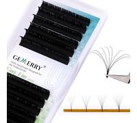 Easy Fan Lash Extensions 0.05mm 8-14mm C curl Mix Tray Russian Volume Noir Lash Automatic Blooming Self Fanning Lashes 2D-20D Long Individual Volume Lashes Gemerry Lash(0.05-c curl-mix 8-14mm)