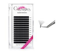 Easy Fan Lashes 0.10 D Curl, Crislashes Volume Lash Extensions, Premade Russian Lashes Extensions 14mm Easy Fan Russian Lashes Pre Made Fan Eyelash
