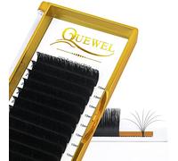 Easy Fan Lashes 0.10D Curl 13mm QUEWEL Easy Fan Russian Lashes 2D-20D Volume Lash Extensions Self Fanning Eyelash Extensions Easy Fan Volume Lashes Automatic Blooming (0.10D 13mm)