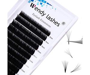 Easy Fan Lashes, D Curl 0.03mm 8-14mm Mixed Self Fanning Russian Lash Extension 3D 5D 10D Volume Eyelashes(KH-0.03-D-MIX8-14)
