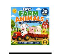 Easy Farm Animals Dot to Dot and Coloring Book: Fun Trace and Color Activities for Kids Ages 3 to 6