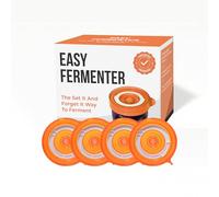 Easy Fermenter Fermentation Lids Kit, Mason Jar Airlock Lid, Fermenting Lids for Wide Mouth Mason Jars, Kimchi, Pickle, and Sauerkraut Fermentation, Pack of 4 (Orange)