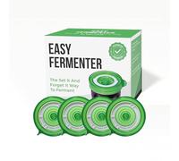 Easy Fermenter Fermentation Lids Kit, Mason Jar Airlock Lid, Fermenting Lids for Wide Mouth Mason Jars, Kimchi, Pickle, and Sauerkraut Fermentation, Pack of 4 (Green)