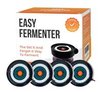 Easy Fermenter Fermentation Lids Kit, Mason Jar Airlock Lid, Fermenting Lids for Wide Mouth Mason Jars, Kimchi, Pickle, and Sauerkraut Fermentation, Pack of 4
