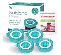 Easy Fermenter Fermentation Lids Refill Pack, Mason Jar Airlock Lid Kit, Fermenting Lids for Wide Mouth Mason Jars, Kimchi, Pickle, and Sauerkraut Fermentation, Pack of 4